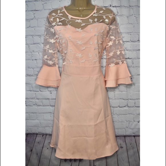 Embroidered A-Line Dress - Picture 4 of 4